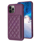 BF25 Custodia per telefono con porta carte di credito quadrato scozzese, For iPhone 13 Pro Max, For iPhone 13 Pro, For iPhone 12 / 12 Pro