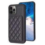 BF25 Custodia per telefono con porta carte di credito quadrato scozzese, For iPhone 13 Pro Max, For iPhone 13 Pro, For iPhone 12 / 12 Pro