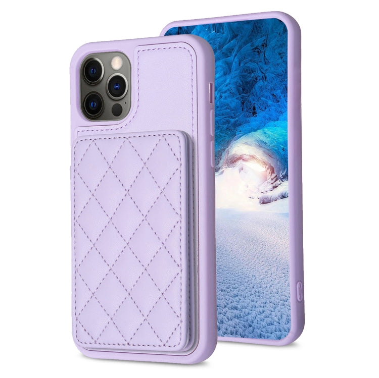 BF25 Custodia per telefono con porta carte di credito quadrato scozzese, For iPhone 13 Pro Max, For iPhone 13 Pro, For iPhone 12 / 12 Pro
