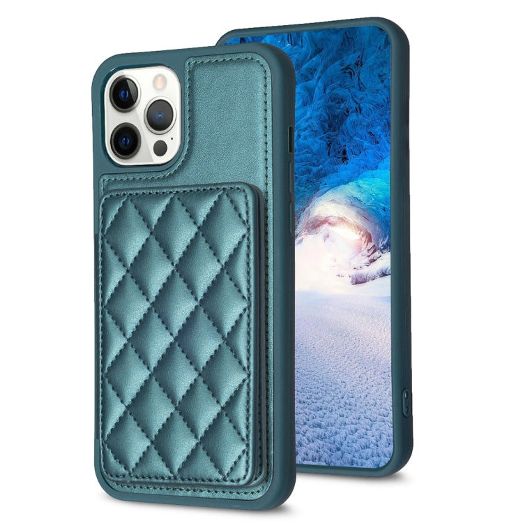 BF25 Custodia per telefono con porta carte di credito quadrato scozzese, For iPhone 12 Pro Max, For iPhone 11 Pro Max, For iPhone 11