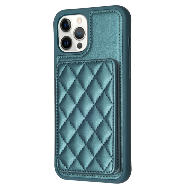 BF25 Custodia per telefono con porta carte di credito quadrato scozzese, For iPhone 12 Pro Max, For iPhone 11 Pro Max, For iPhone 11