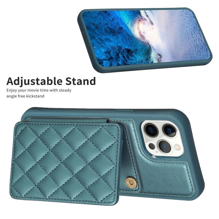 BF25 Custodia per telefono con porta carte di credito quadrato scozzese, For iPhone 12 Pro Max, For iPhone 11 Pro Max, For iPhone 11