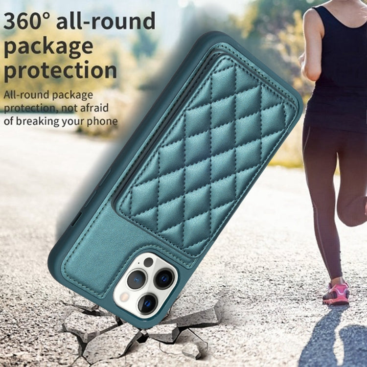 BF25 Custodia per telefono con porta carte di credito quadrato scozzese, For iPhone 12 Pro Max, For iPhone 11 Pro Max, For iPhone 11