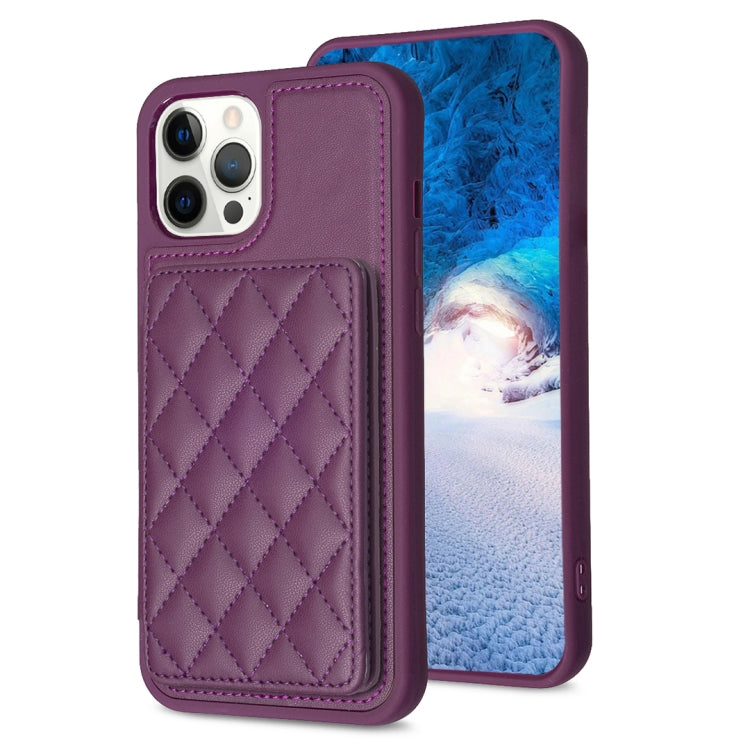 BF25 Custodia per telefono con porta carte di credito quadrato scozzese, For iPhone 12 Pro Max, For iPhone 11 Pro Max, For iPhone 11