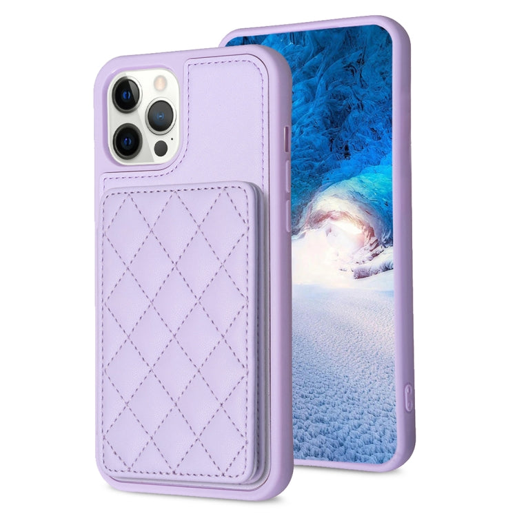 BF25 Custodia per telefono con porta carte di credito quadrato scozzese, For iPhone 12 Pro Max, For iPhone 11 Pro Max, For iPhone 11