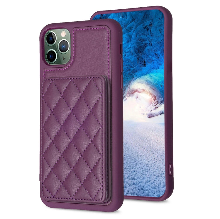 BF25 Custodia per telefono con porta carte di credito quadrato scozzese, For iPhone 12 Pro Max, For iPhone 11 Pro Max, For iPhone 11