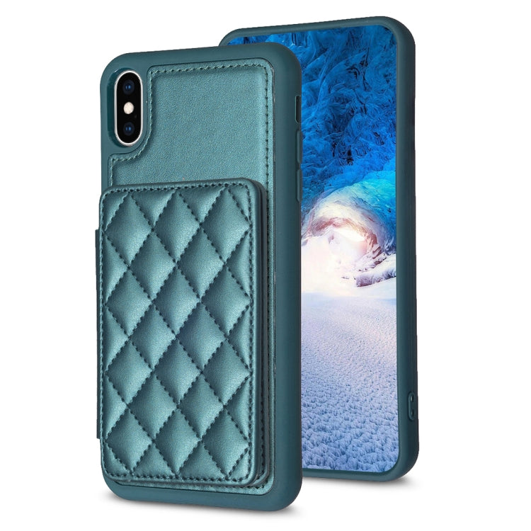 BF25 Custodia per telefono con porta carte di credito quadrato scozzese, For iPhone 11 Pro, For iPhone X / XS, For iPhone XR