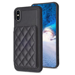 BF25 Custodia per telefono con porta carte di credito quadrato scozzese, For iPhone 11 Pro, For iPhone X / XS, For iPhone XR