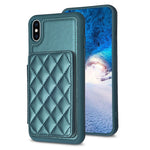 BF25 Custodia per telefono con porta carte di credito quadrato scozzese, For iPhone XS Max, For iPhone 8 Plus / 7 Plus