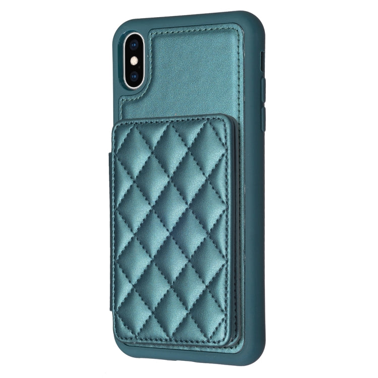 BF25 Custodia per telefono con porta carte di credito quadrato scozzese, For iPhone XS Max, For iPhone 8 Plus / 7 Plus