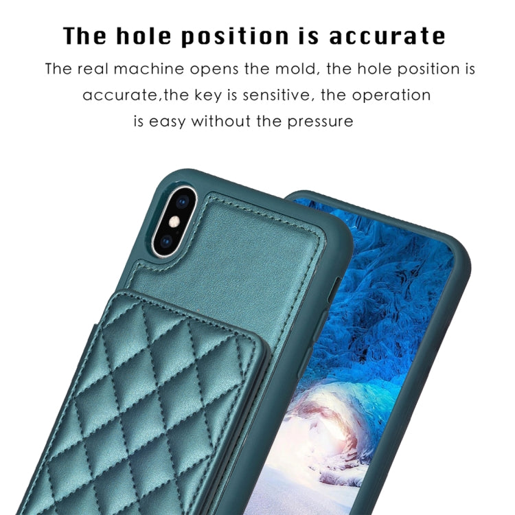 BF25 Custodia per telefono con porta carte di credito quadrato scozzese, For iPhone XS Max, For iPhone 8 Plus / 7 Plus