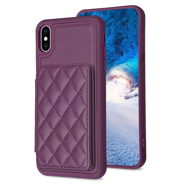 BF25 Custodia per telefono con porta carte di credito quadrato scozzese, For iPhone XS Max, For iPhone 8 Plus / 7 Plus
