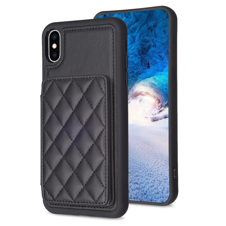 BF25 Custodia per telefono con porta carte di credito quadrato scozzese, For iPhone XS Max, For iPhone 8 Plus / 7 Plus