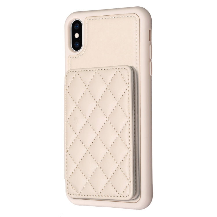 BF25 Custodia per telefono con porta carte di credito quadrato scozzese, For iPhone XS Max, For iPhone 8 Plus / 7 Plus