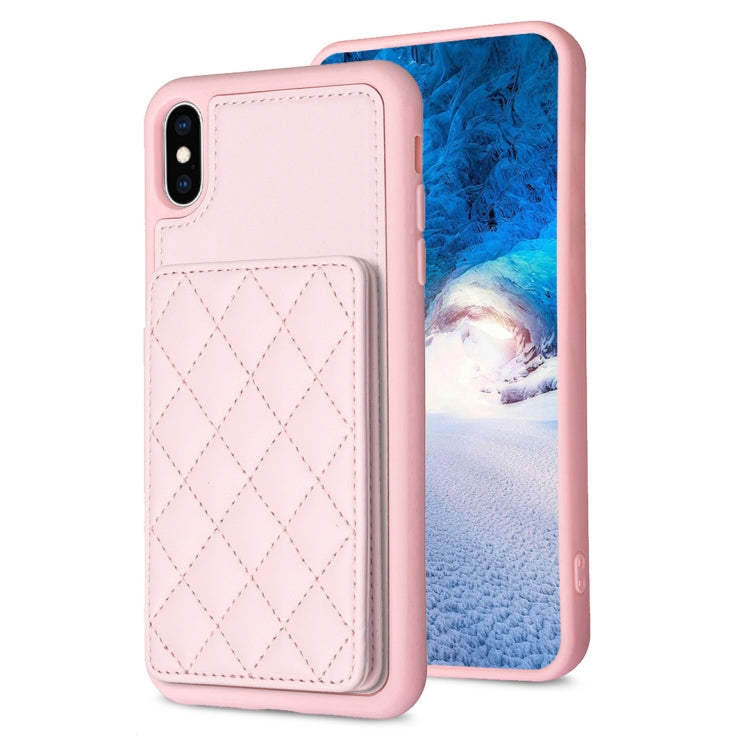 BF25 Custodia per telefono con porta carte di credito quadrato scozzese, For iPhone XS Max, For iPhone 8 Plus / 7 Plus