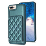 BF25 Custodia per telefono con porta carte di credito quadrato scozzese, For iPhone XS Max, For iPhone 8 Plus / 7 Plus