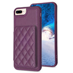 BF25 Custodia per telefono con porta carte di credito quadrato scozzese, For iPhone XS Max, For iPhone 8 Plus / 7 Plus
