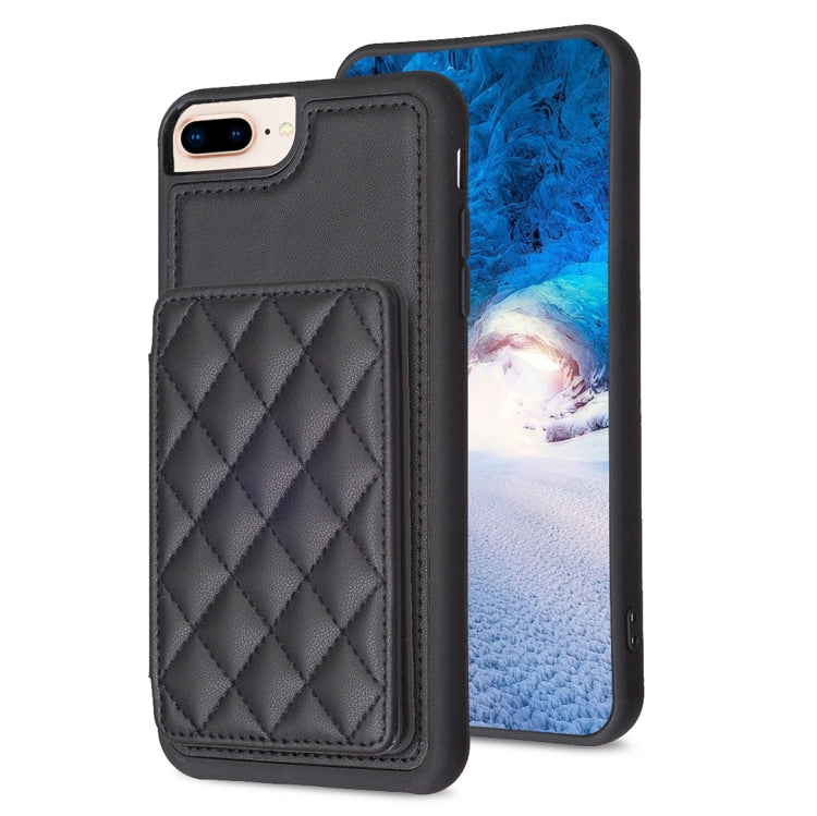 BF25 Custodia per telefono con porta carte di credito quadrato scozzese, For iPhone XS Max, For iPhone 8 Plus / 7 Plus