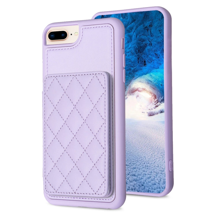 BF25 Custodia per telefono con porta carte di credito quadrato scozzese, For iPhone XS Max, For iPhone 8 Plus / 7 Plus