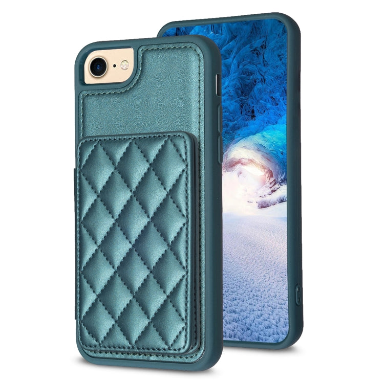 BF25 Custodia per telefono con porta carte di credito quadrato scozzese, For iPhone 14 Pro Max, For iPhone 15, For iPhone SE 2022 / 2020 / 8 / 7