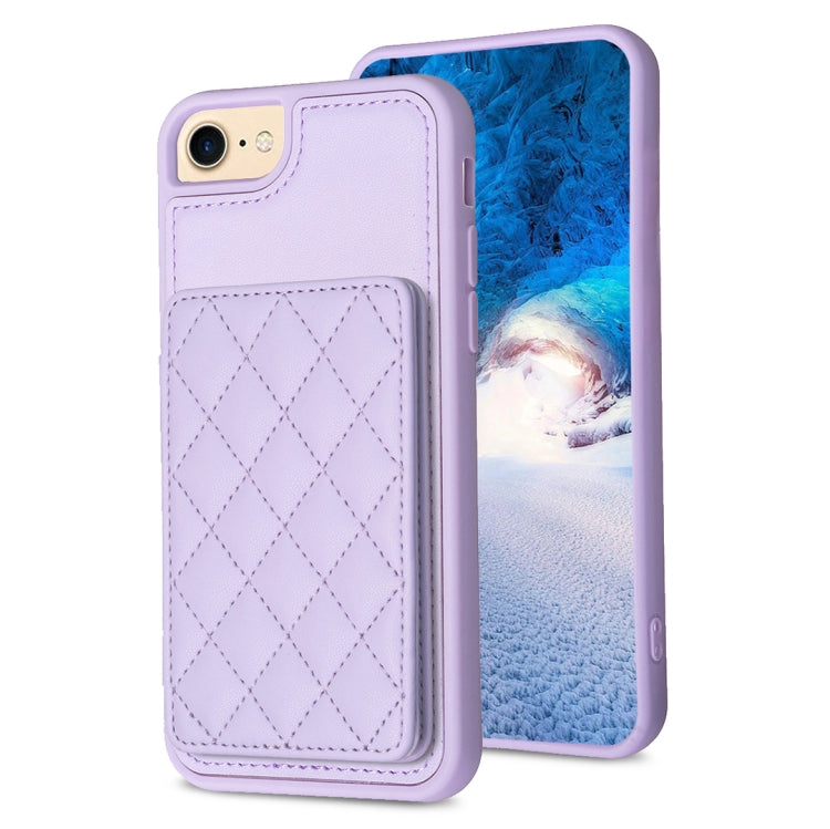 BF25 Custodia per telefono con porta carte di credito quadrato scozzese, For iPhone 14 Pro Max, For iPhone 15, For iPhone SE 2022 / 2020 / 8 / 7