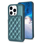 BF25 Custodia per telefono con porta carte di credito quadrato scozzese, For iPhone 14 Plus, For iPhone 15 Pro Max, For iPhone 14 / 13