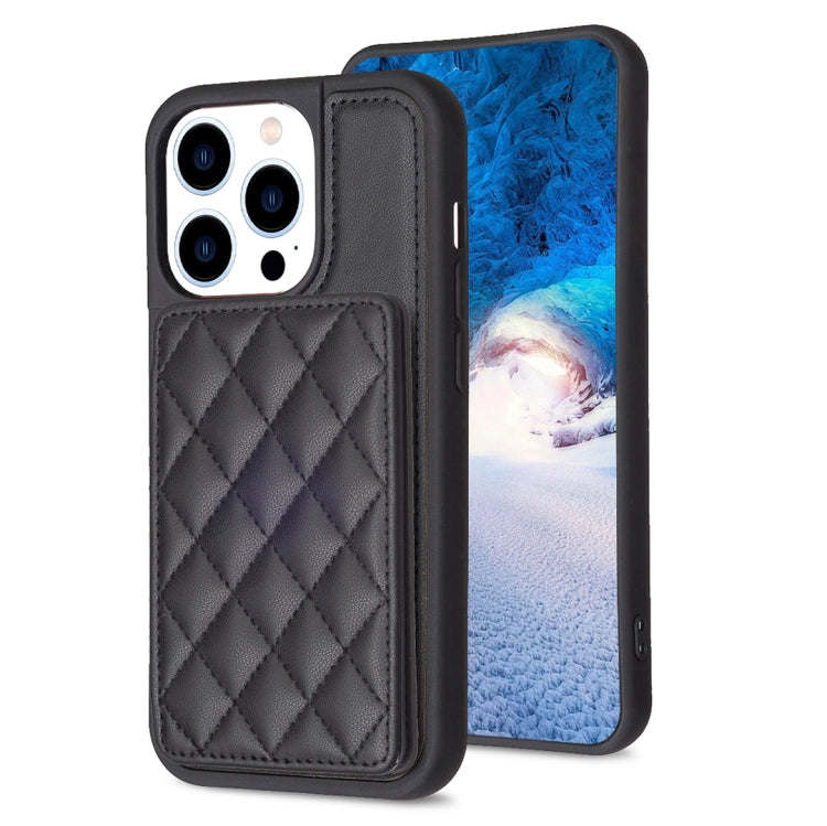 BF25 Custodia per telefono con porta carte di credito quadrato scozzese, For iPhone 14 Plus, For iPhone 15 Pro Max, For iPhone 14 / 13