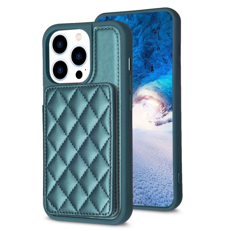 BF25 Custodia per telefono con porta carte di credito quadrato scozzese, For iPhone 15 Pro, For iPhone 14 Pro, For iPhone 15 Plus