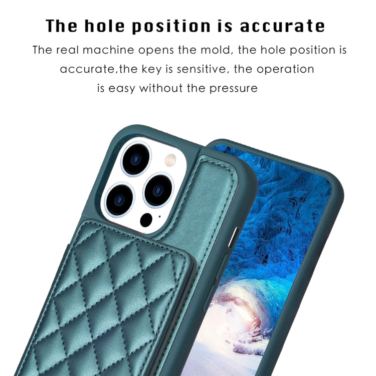 BF25 Custodia per telefono con porta carte di credito quadrato scozzese, For iPhone 15 Pro, For iPhone 14 Pro, For iPhone 15 Plus