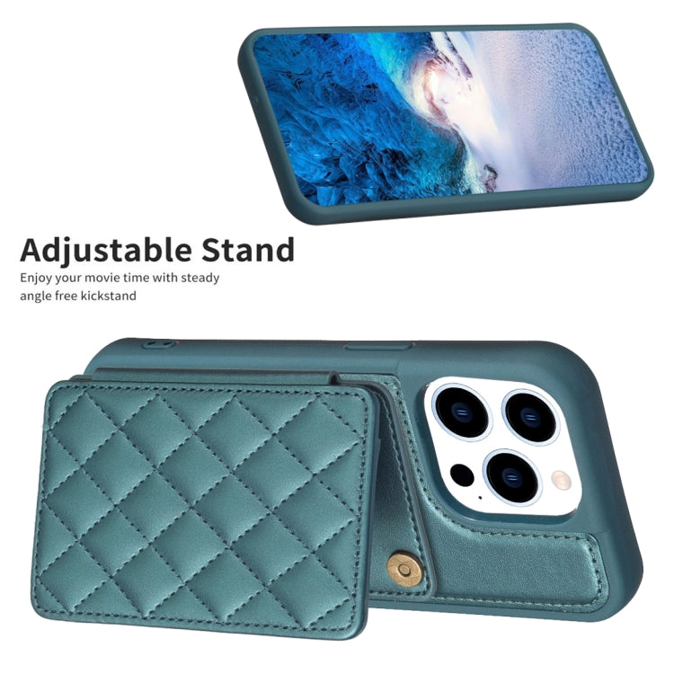 BF25 Custodia per telefono con porta carte di credito quadrato scozzese, For iPhone 15 Pro, For iPhone 14 Pro, For iPhone 15 Plus
