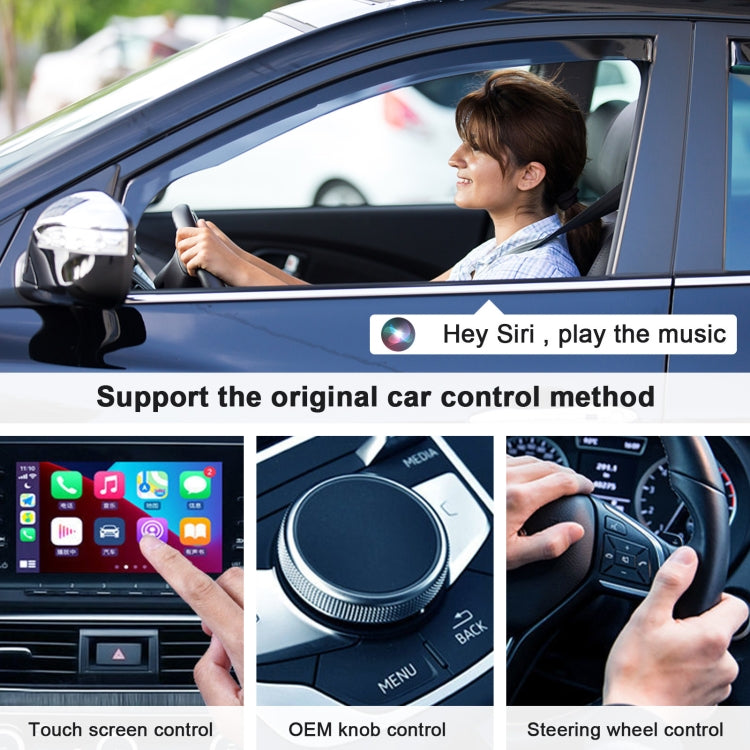 Adattatore Carplay USB + USB-C / Type-C da cablato a wireless per iPhone, Black Rectangle