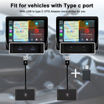 Adattatore Carplay USB + USB-C / Type-C da cablato a wireless per iPhone, Black Rectangle