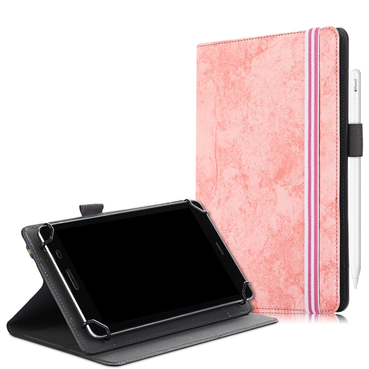 Custodia in pelle universale per tablet PC con vibrazione orizzontale in tessuto di marmo con slot per penna e supporto, For 7-8 inch, For 9-11 inch