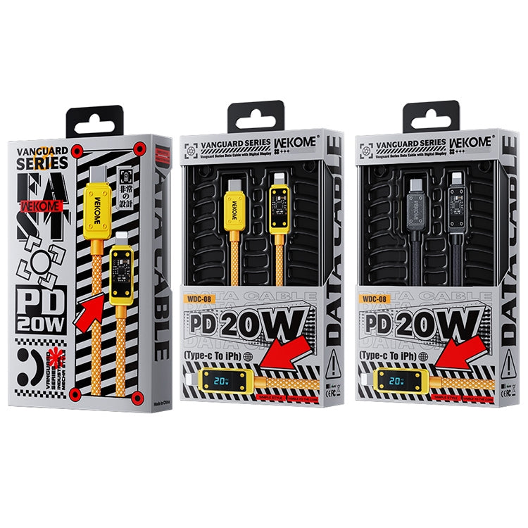 WK WDC-08 PD 20W USB-C/Type-C a 8 pin cavo dati display digitale, lunghezza: 1 m, WDC-08