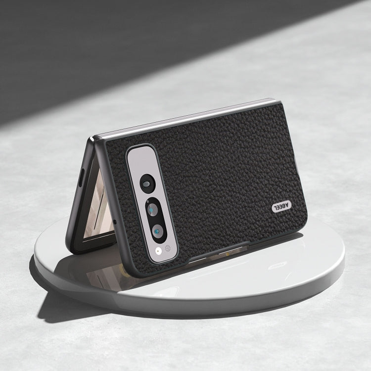 ABEEL Custodia per cellulare in vera pelle Litchi Texture, For Google Pixel Fold