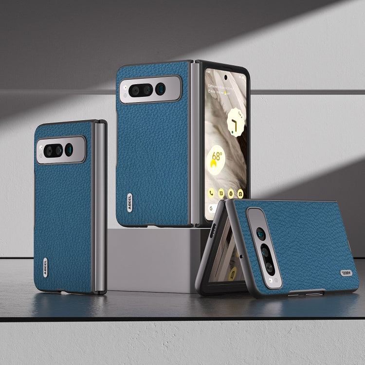 ABEEL Custodia per cellulare in vera pelle Litchi Texture, For Google Pixel Fold
