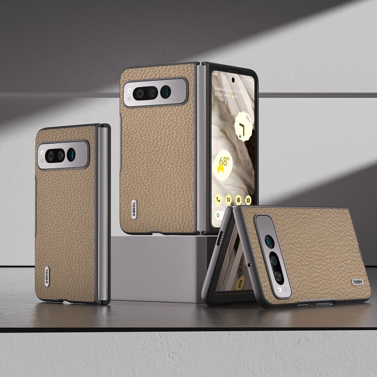 ABEEL Custodia per cellulare in vera pelle Litchi Texture, For Google Pixel Fold