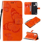 Custodia portafoglio in pelle con farfalle 3D per smartphone