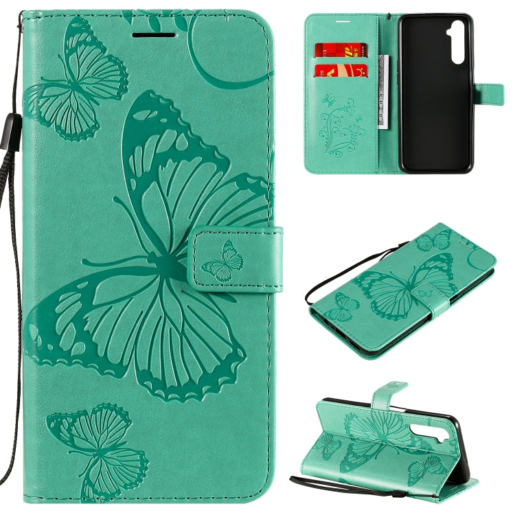 Custodia in pelle a ribalta orizzontale con motivo a rilievo farfalle 3D con supporto, slot per schede e portafoglio, For OPPO Realme 6, For Nokia 1.3, For Nokia 2.3