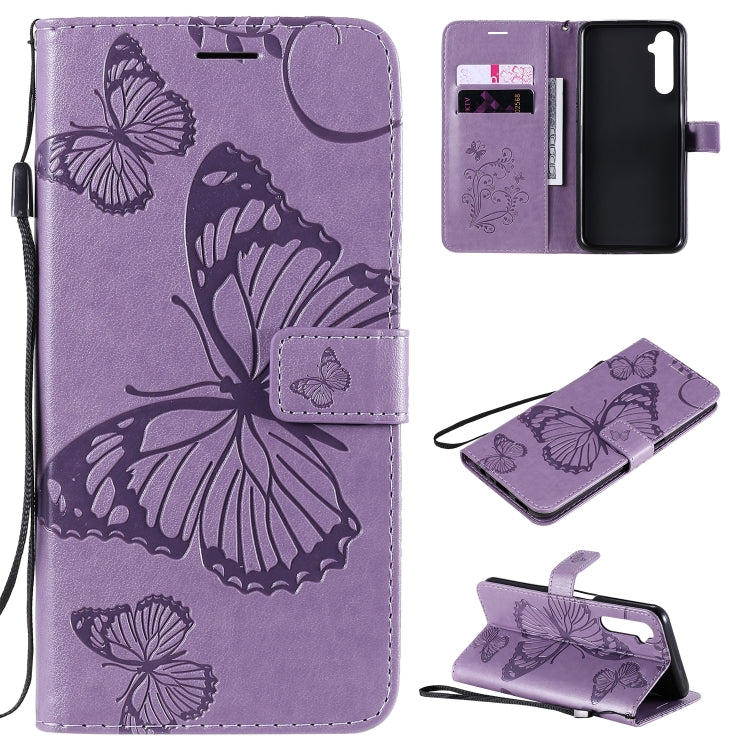 Custodia portafoglio in pelle con farfalle 3D per Realme 6