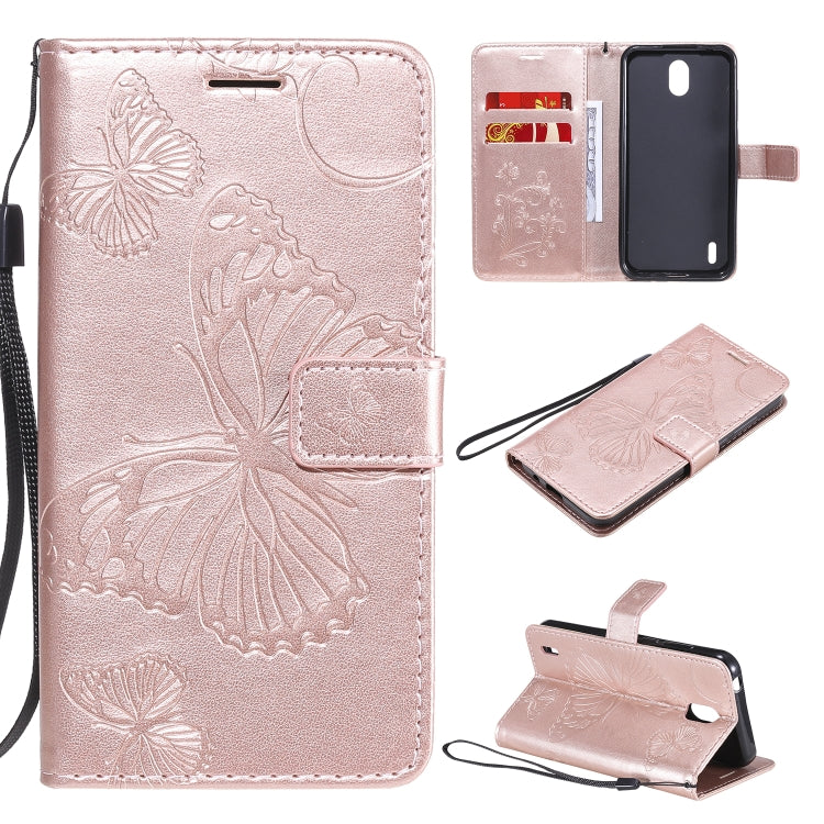 Custodia portafoglio in pelle con farfalle 3D per Realme 6