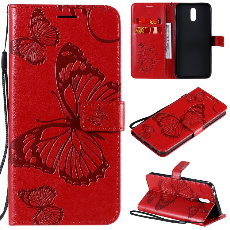Custodia portafoglio in pelle con farfalle 3D per Realme 6
