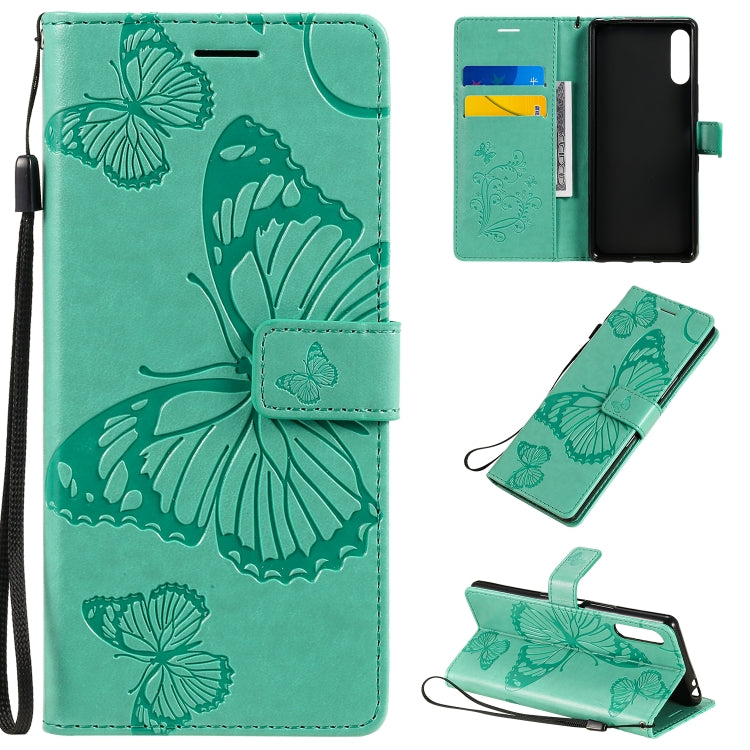 Custodia in pelle a ribalta orizzontale con motivo a rilievo farfalle 3D con supporto, slot per schede e portafoglio, For Sony Xperia L4, For Sony Xperia 10 II, For Xiaomi Redmi K30 Pro