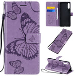 Custodia portafoglio in pelle con farfalle 3D per Sony Xperia L4