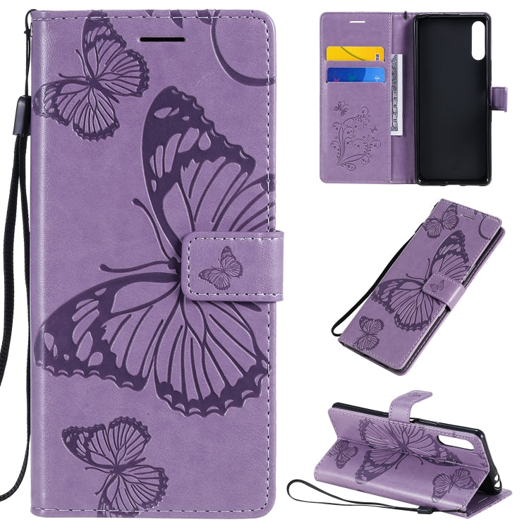 Custodia portafoglio in pelle con farfalle 3D per Sony Xperia L4