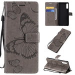 Custodia portafoglio in pelle con farfalle 3D per Sony Xperia L4