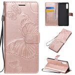 Custodia portafoglio in pelle con farfalle 3D per Sony Xperia L4