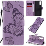 Custodia portafoglio in pelle con farfalle 3D per Sony Xperia L4
