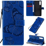 Custodia portafoglio in pelle con farfalle 3D per Sony Xperia L4