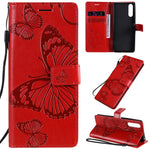 Custodia portafoglio in pelle con farfalle 3D per Sony Xperia L4